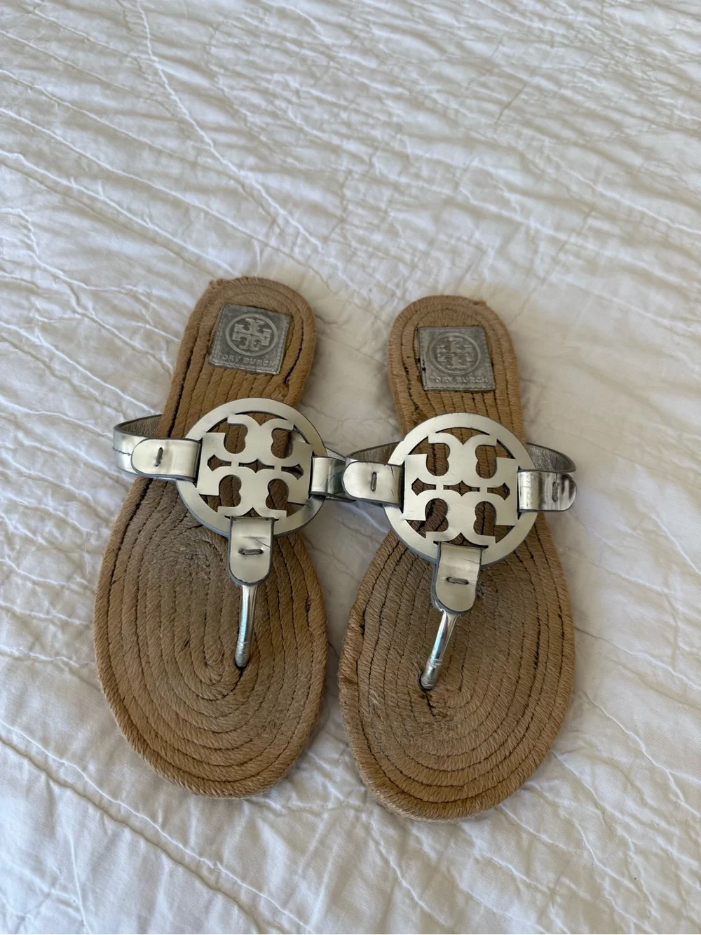 Tory Burch Miller espadrille silver sandals - Picture 3 of 4